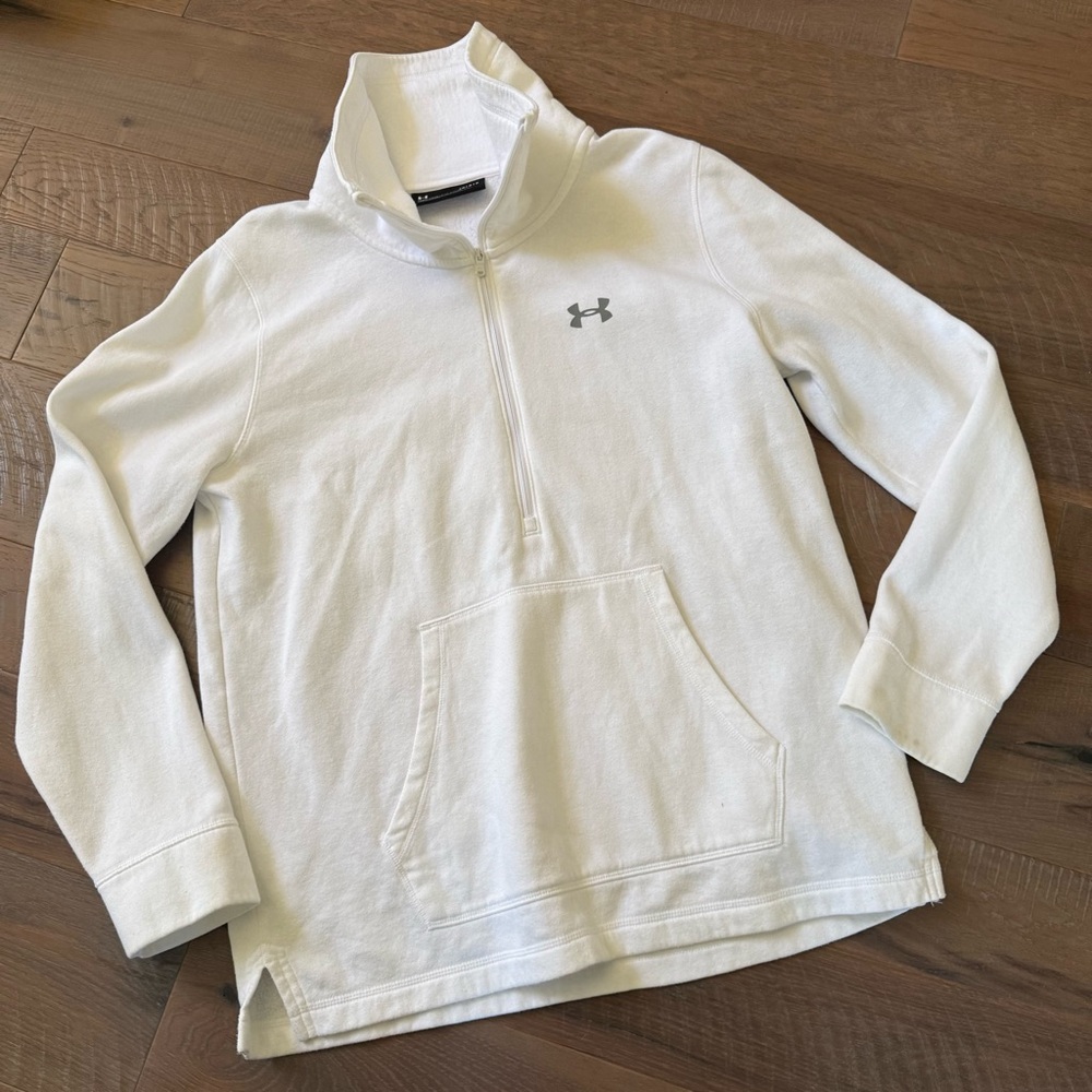 Women L Under Armour 1/2 Zip Fleece Pullover Sweatshirt Jacket Shirt 1312549 R5